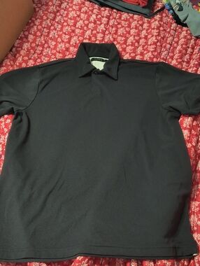 Axist Men's Black Short-Sleeve Polo with Classic Collar